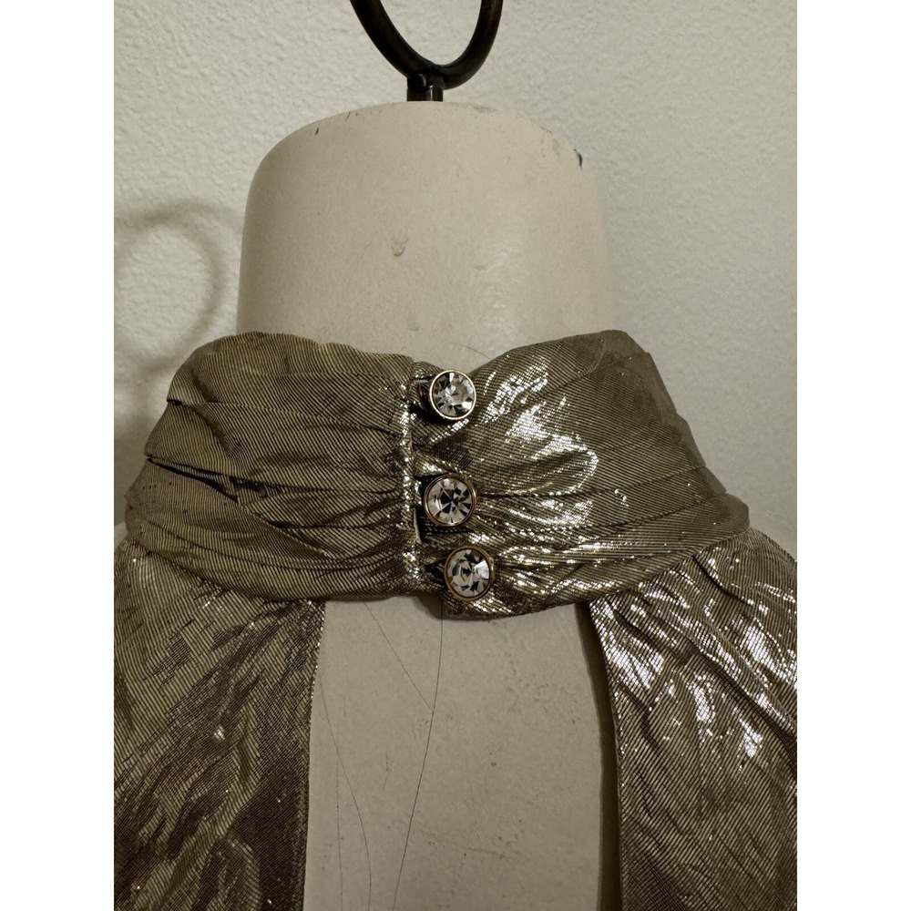 Alice + Olivia Silver Lame Belted Cutaway Mini Silk USA Dress Cocktail NYE S 6 8 - Picture 6 of 10